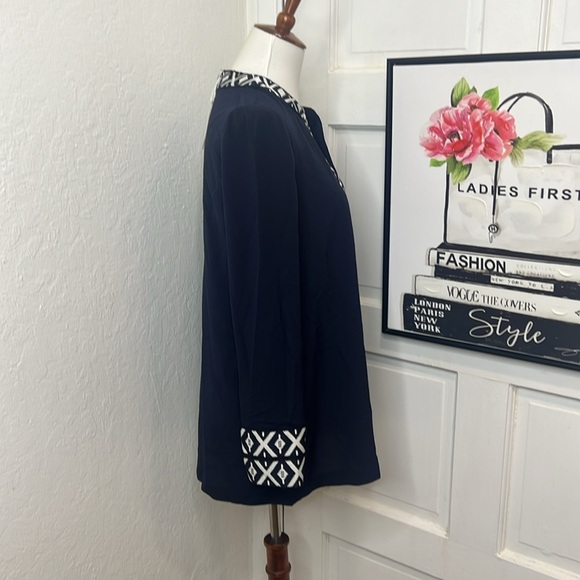 NWT Tory Burch Navy Tunic with Taping Size 6 - Picture 4 of 12